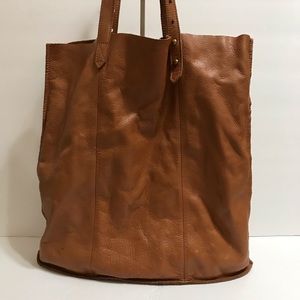Madewell Brown Soft Leather Tote Handbag